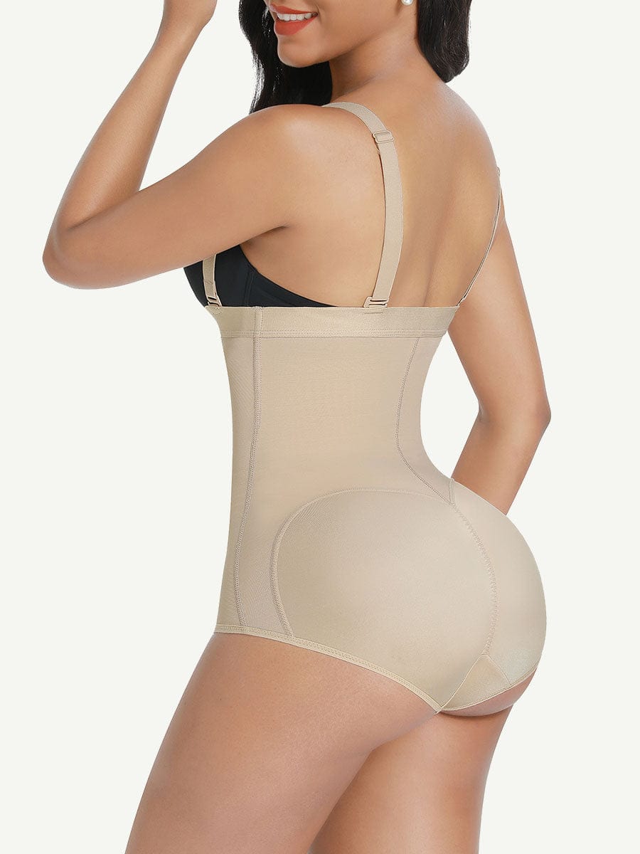 High Waist Post Surgery Shaper Shorts With Two Steel Bones and Zip