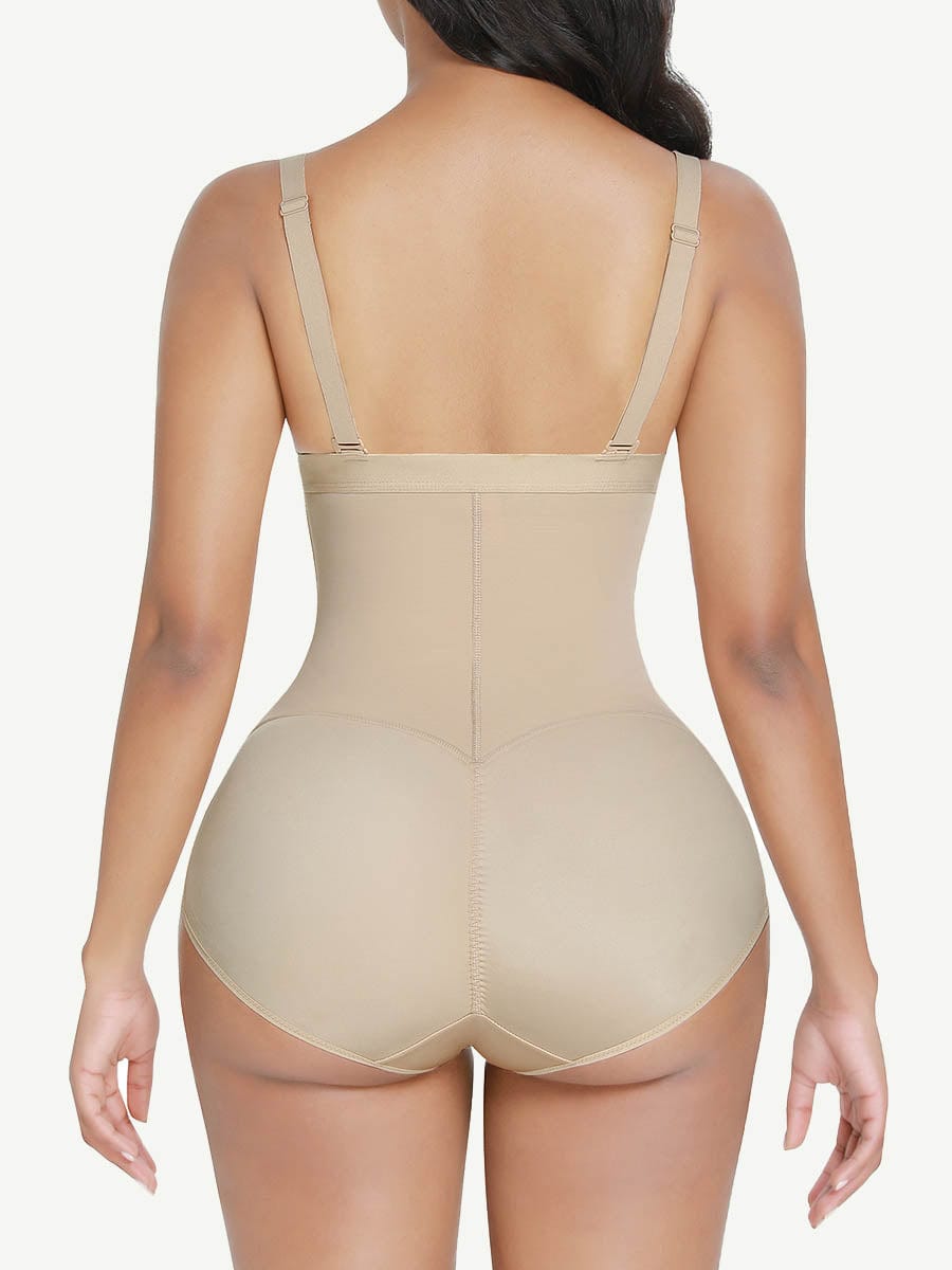 High Waist Post Surgery Shaper Shorts With Two Steel Bones and Zip