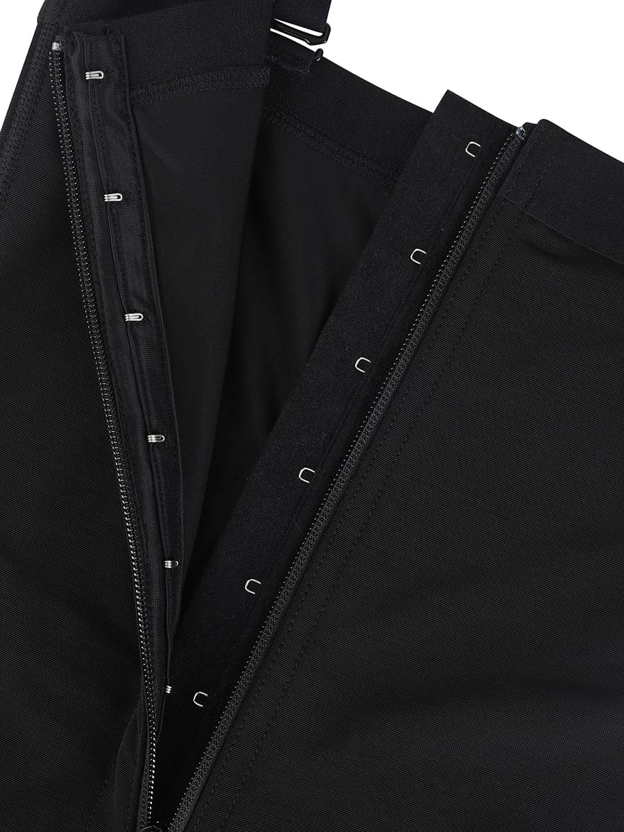High Waist Post Surgery Shaper Shorts With Two Steel Bones and Zip