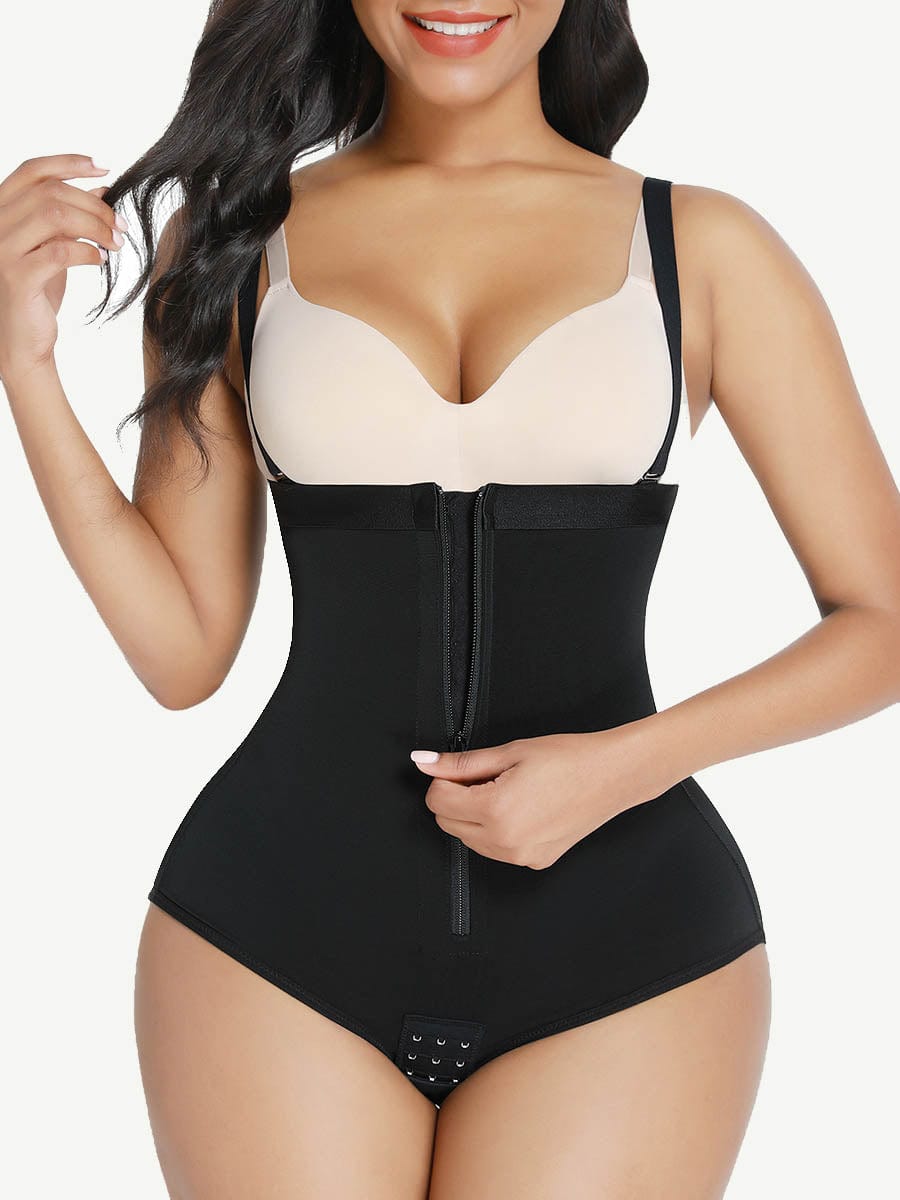High Waist Post Surgery Shaper Shorts With Two Steel Bones and Zip