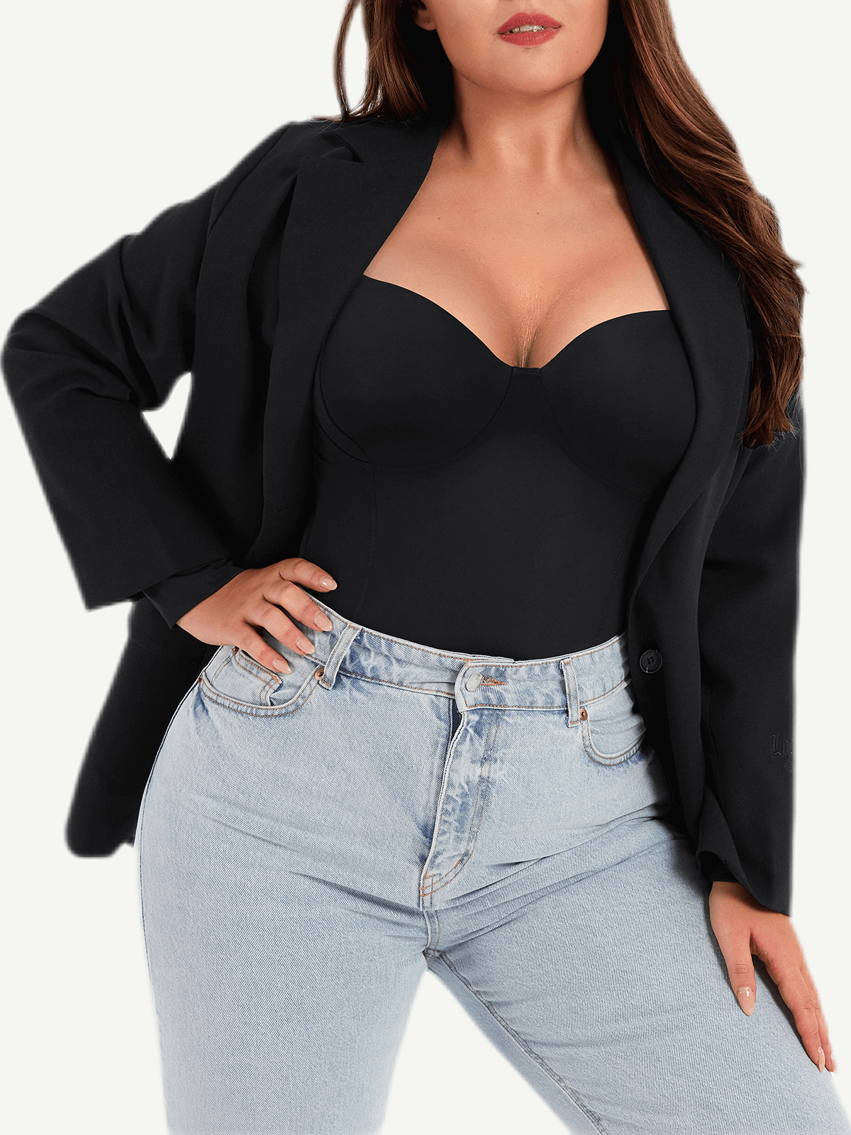 Retro Collar t-shirt Thong Bodysuit