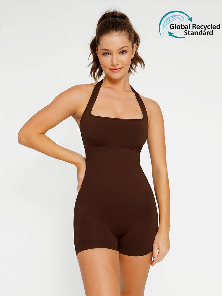 Seamless 🌿Eco-friendly Halter Neck Waist Shaping Jumpsuit