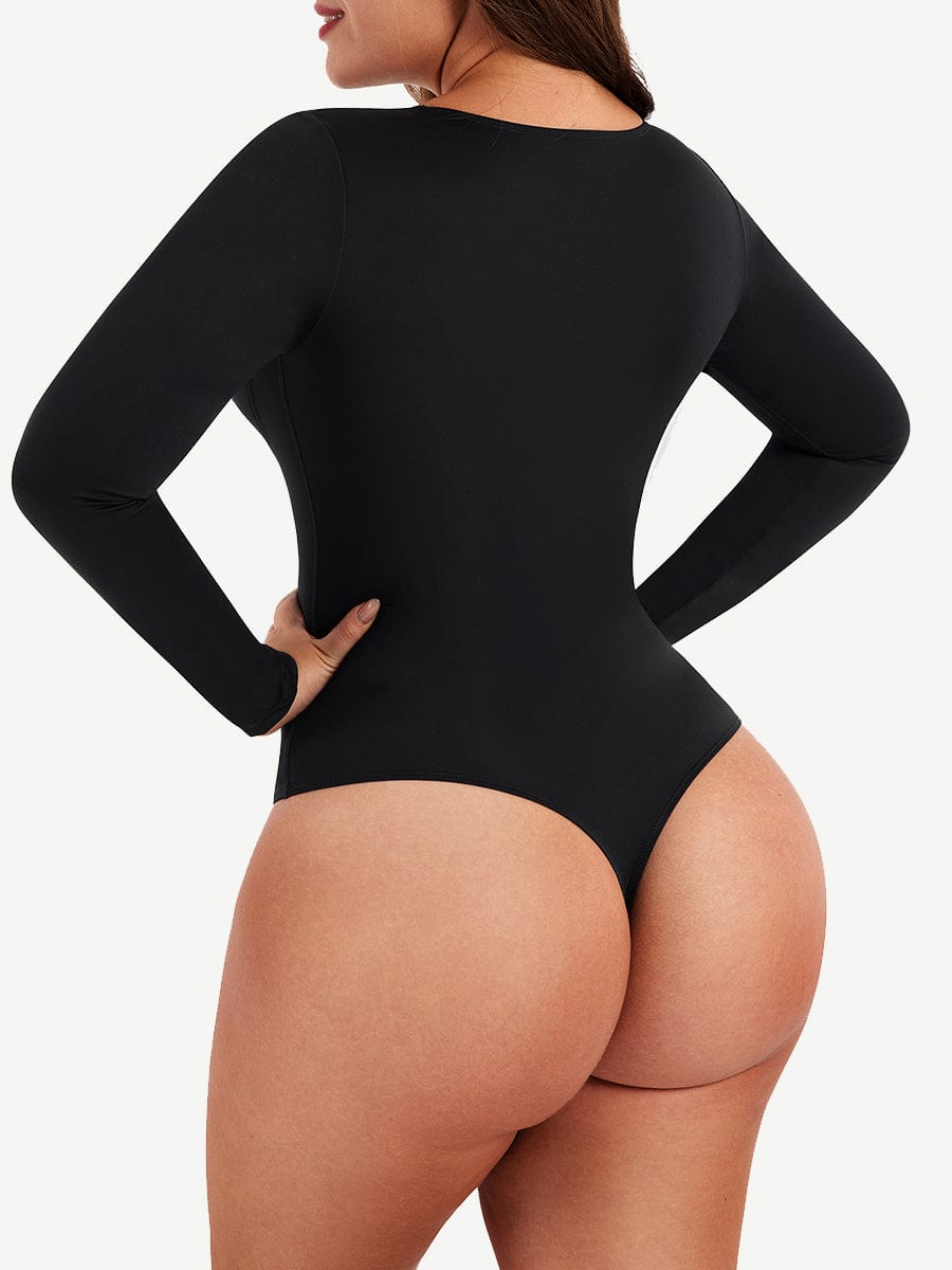 Retro Collar t-shirt Thong Bodysuit