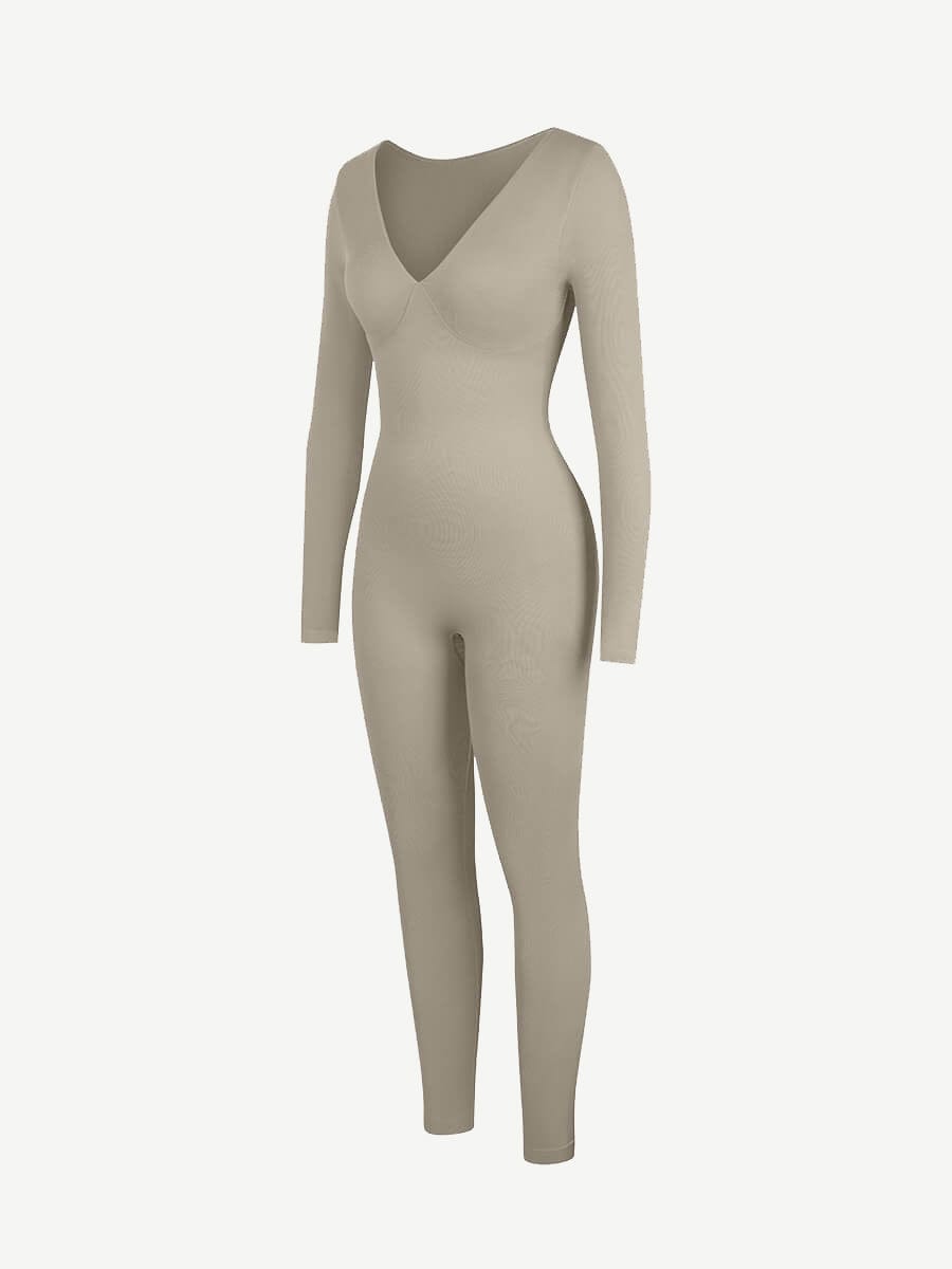 Seamless Deep V Tummy Control Waist Cinching Catsuit