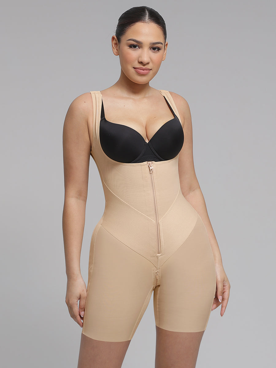 U-Shaped Chest Support Waist Control Peach Butt Post Surgery Full Body Shapewear
