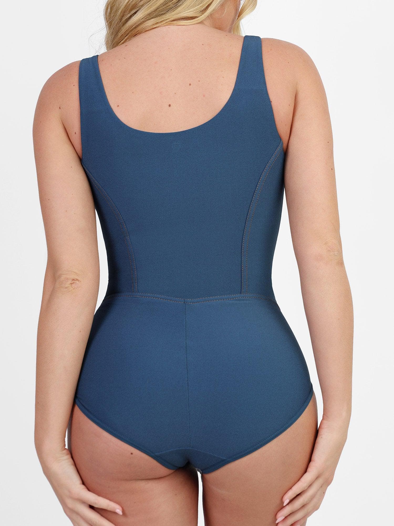 Tummy Control Denim Postpartum Recovery Shapewear Bodysuit