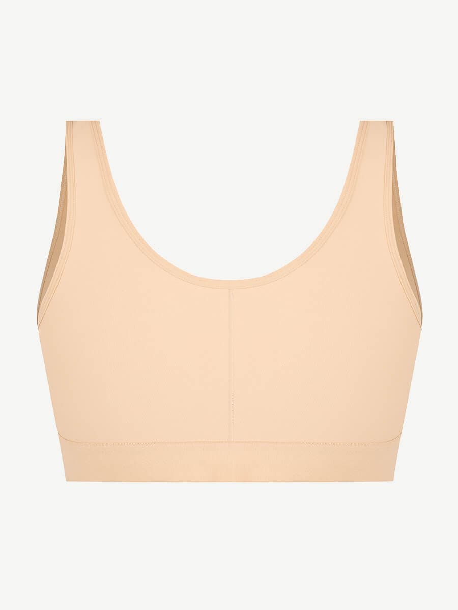 Adjustable Front Closure Post-Surgery Bra with Triple Hooks
