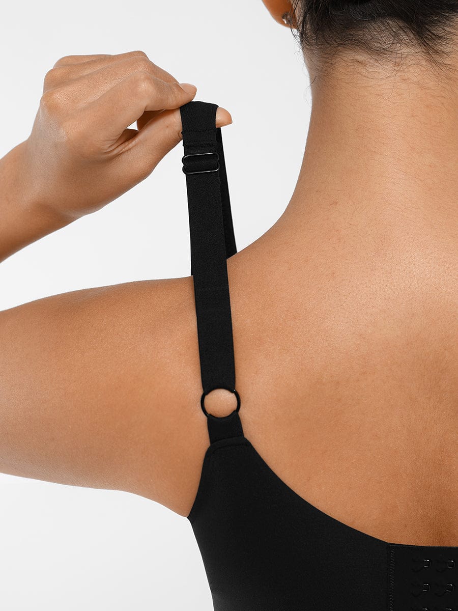 Unpadded Underwired Deep V-Neck Side Support Bra