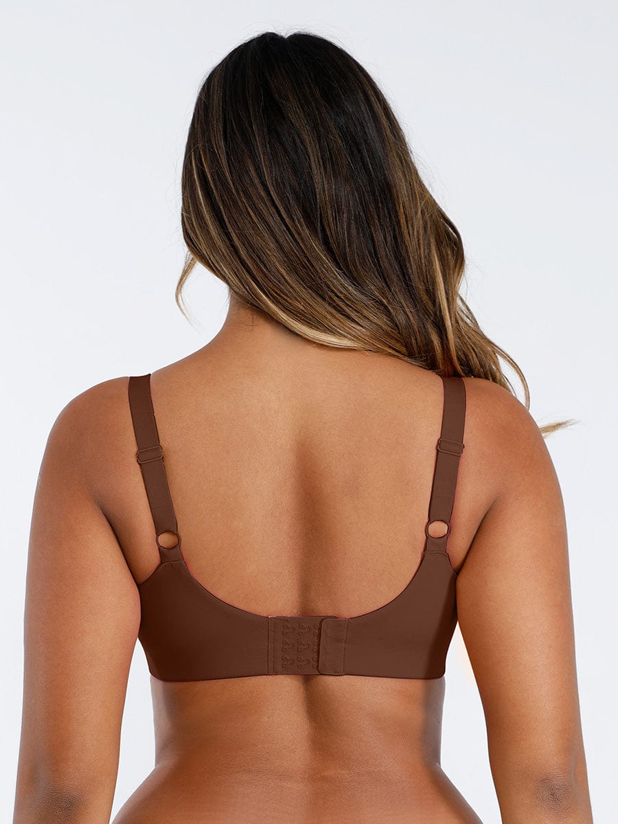 Unpadded Underwired Deep V-Neck Side Support Bra