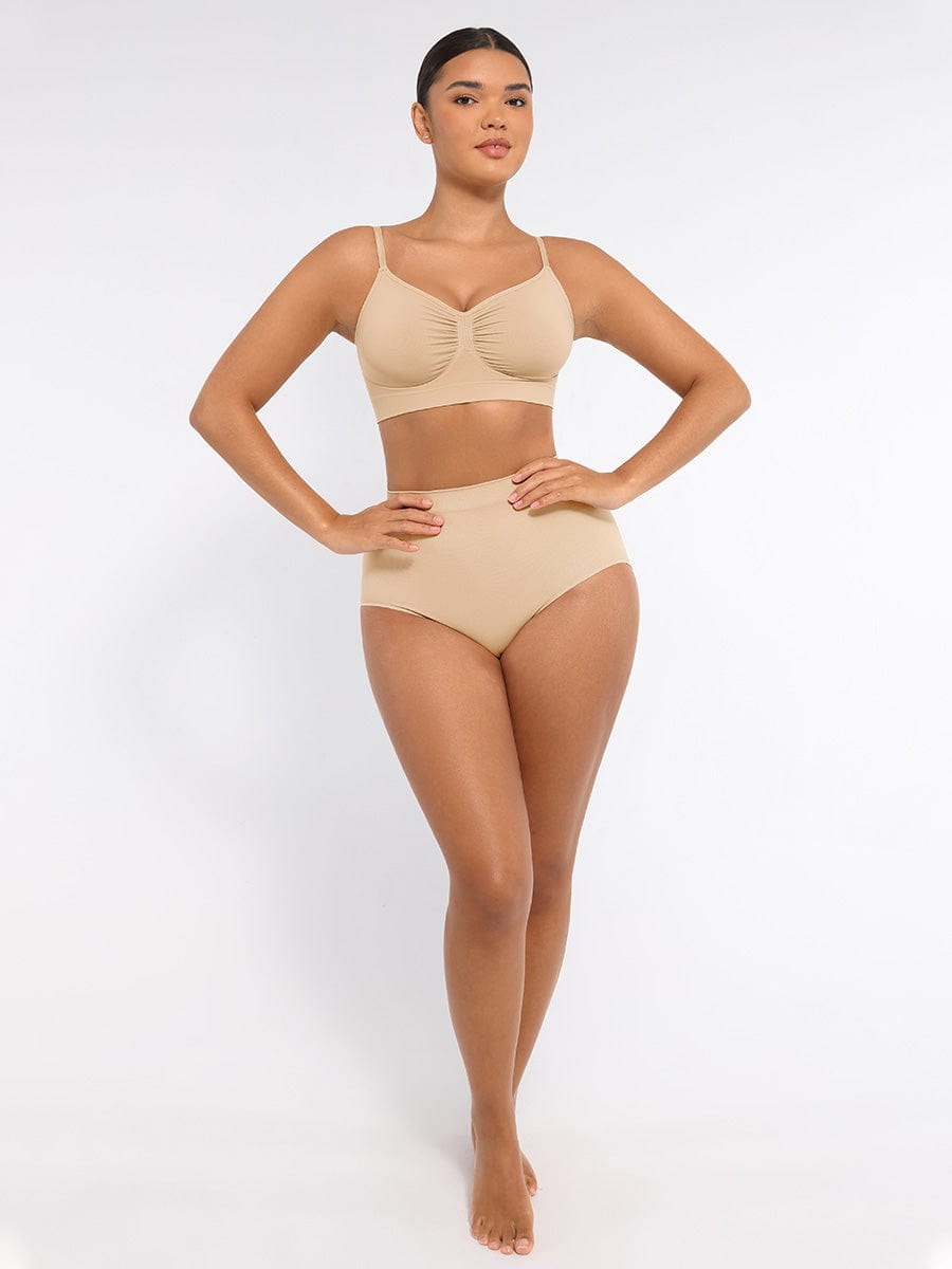 Seamless High-Waist Tummy Control Antibacterial Peach Hip Brief