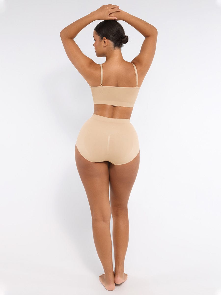 Seamless High-Waist Tummy Control Antibacterial Peach Hip Brief