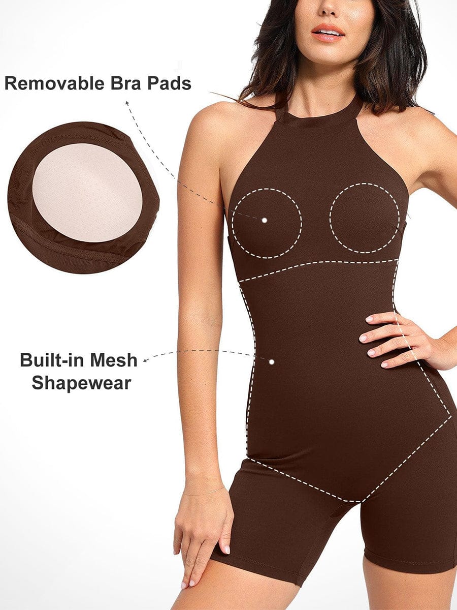 One Piece Waist And Abdomen Shaping Shapewear Romper Halter