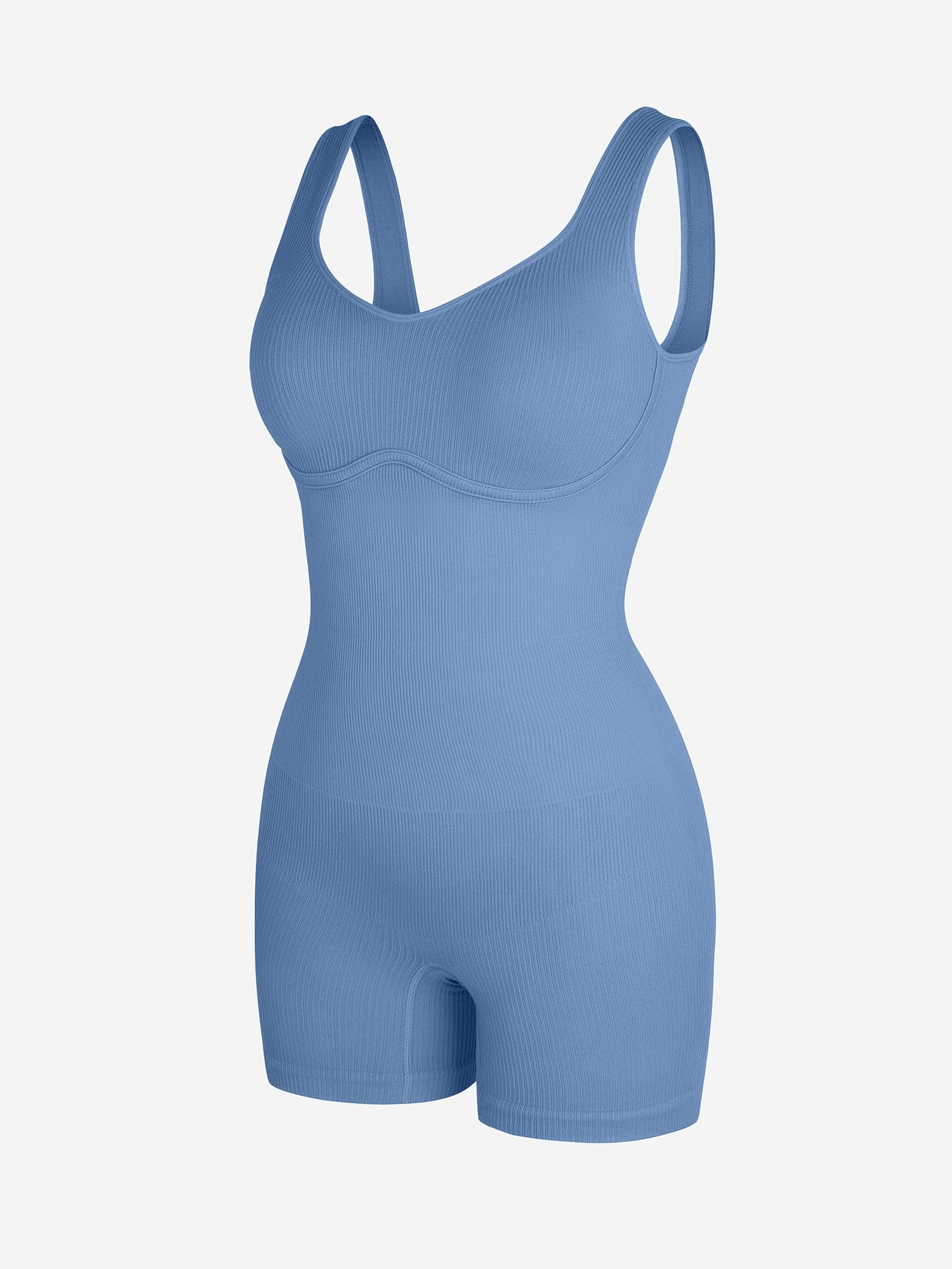 Eco-friendly🌿 Seamless Ribbed V-Neck Shapewear Romper