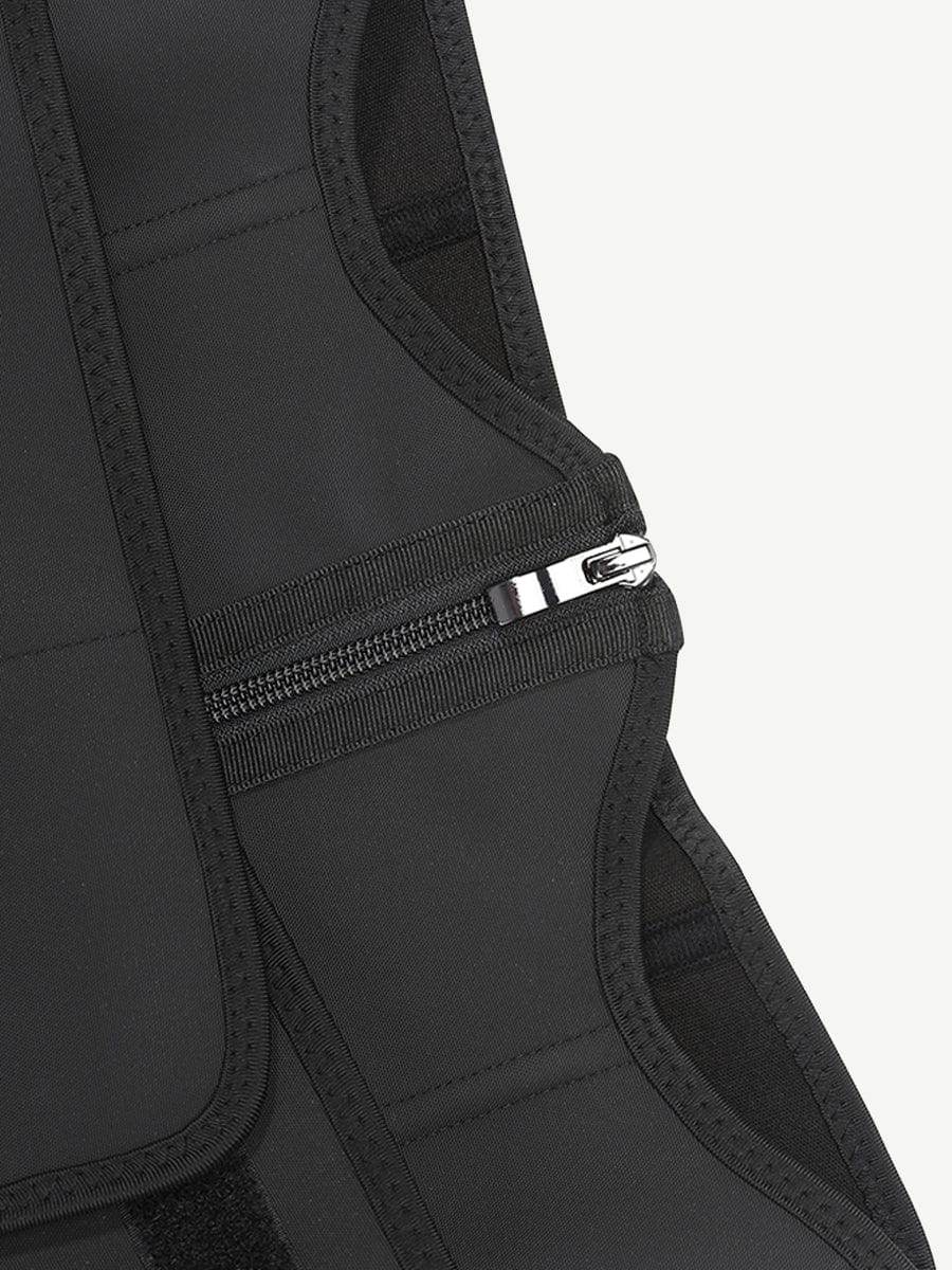 Black Bust Support Latex Waist Trainer With Belt Firm Control