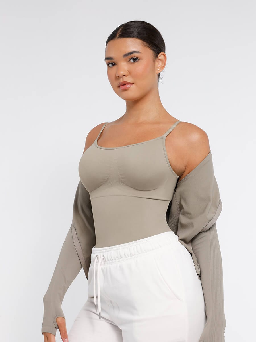 Seamless Waist and Abdomen Shaping Shapewear Bodysuit with Adjustable Straps