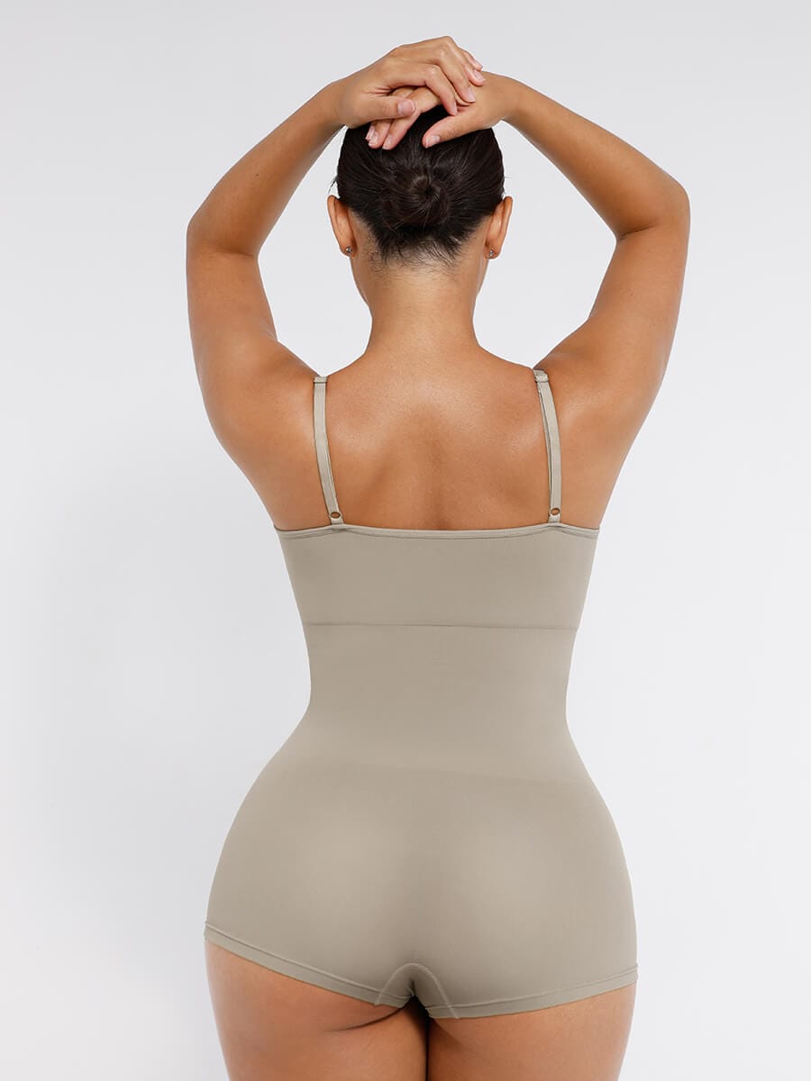 Seamless Waist and Abdomen Shaping Shapewear Bodysuit with Adjustable Straps