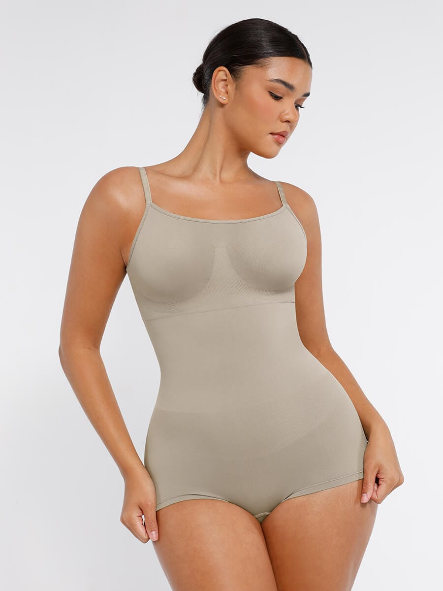 Seamless Waist and Abdomen Shaping Shapewear Bodysuit with Adjustable Straps