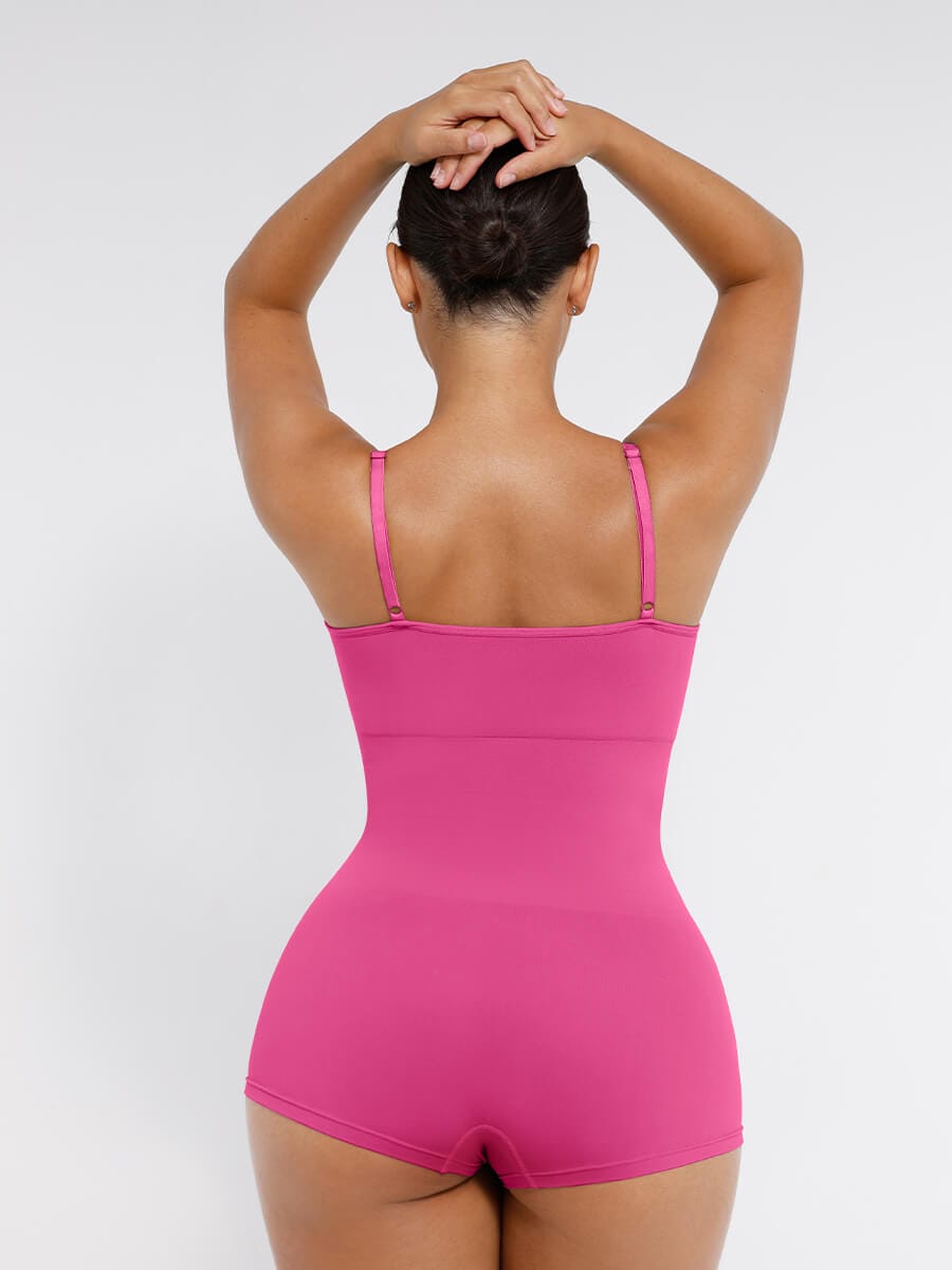 Seamless Waist and Abdomen Shaping Shapewear Bodysuit with Adjustable Straps