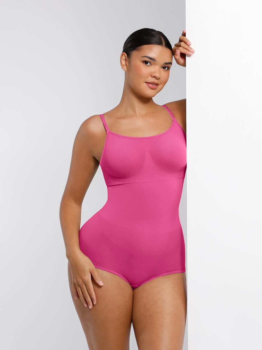 Seamless Waist and Abdomen Shaping Shapewear Bodysuit with Adjustable Straps