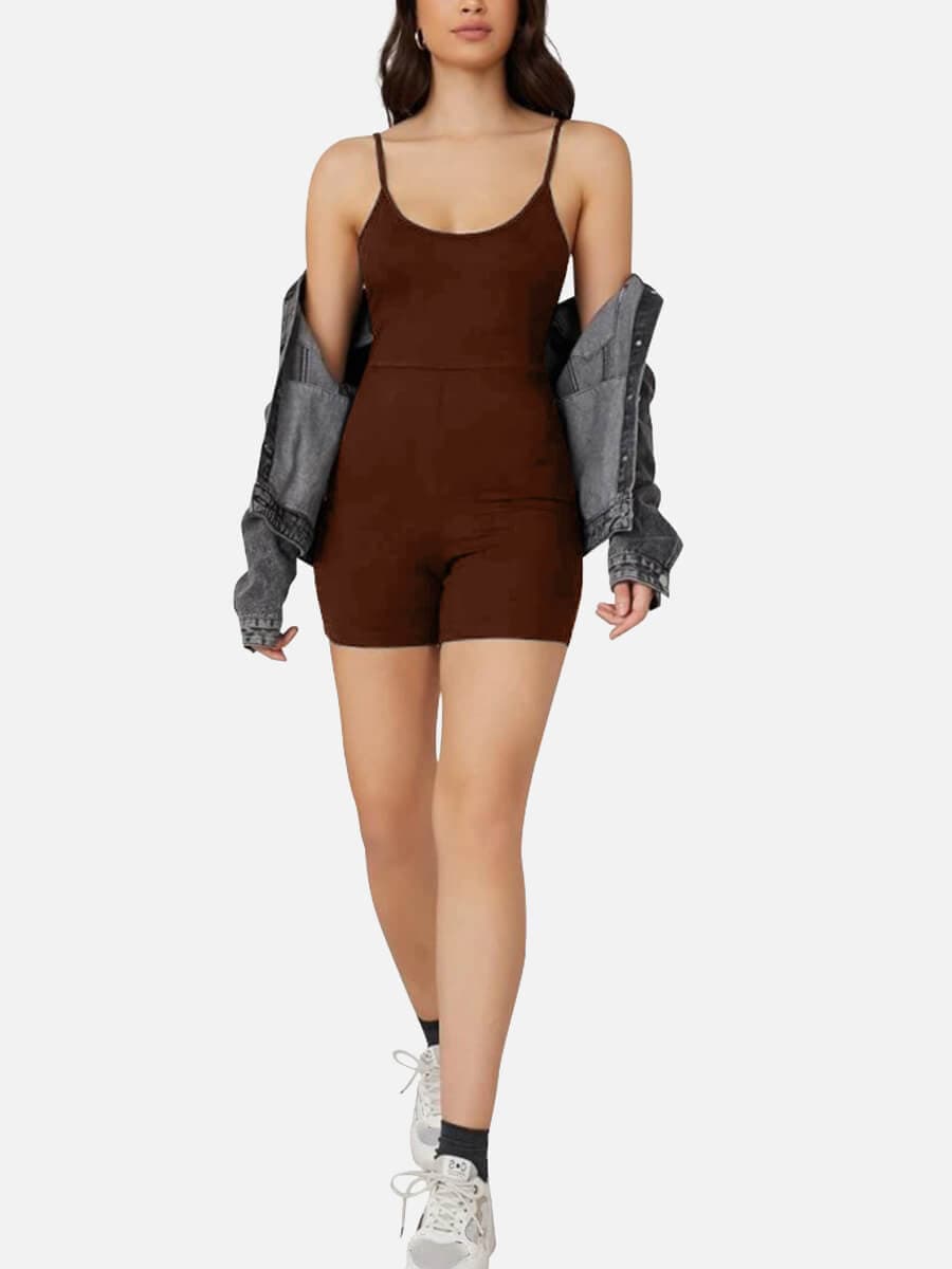 Mid-Thigh Fitness & Shaping Breathable Romper