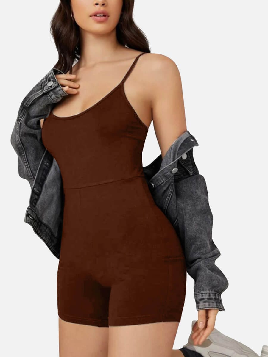Mid-Thigh Fitness & Shaping Breathable Romper