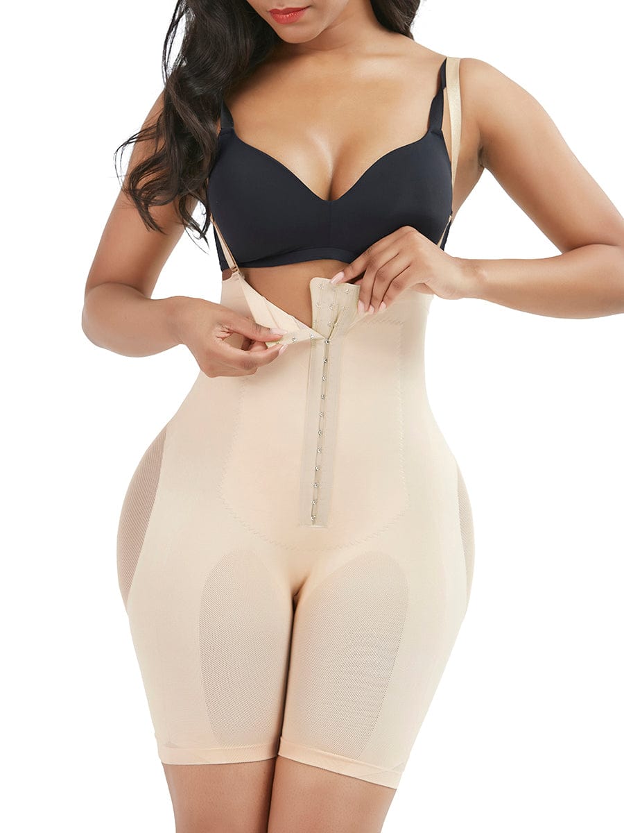 Black Seamless Sheer Mesh Full Body Shaper Abdominal Control