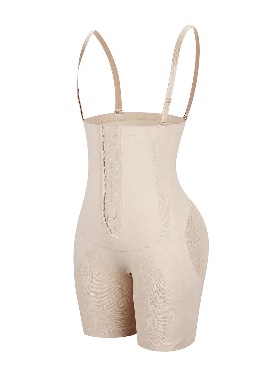 Black Seamless Sheer Mesh Full Body Shaper Abdominal Control