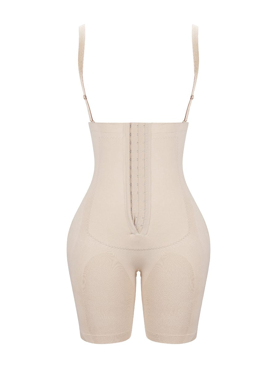 Black Seamless Sheer Mesh Full Body Shaper Abdominal Control