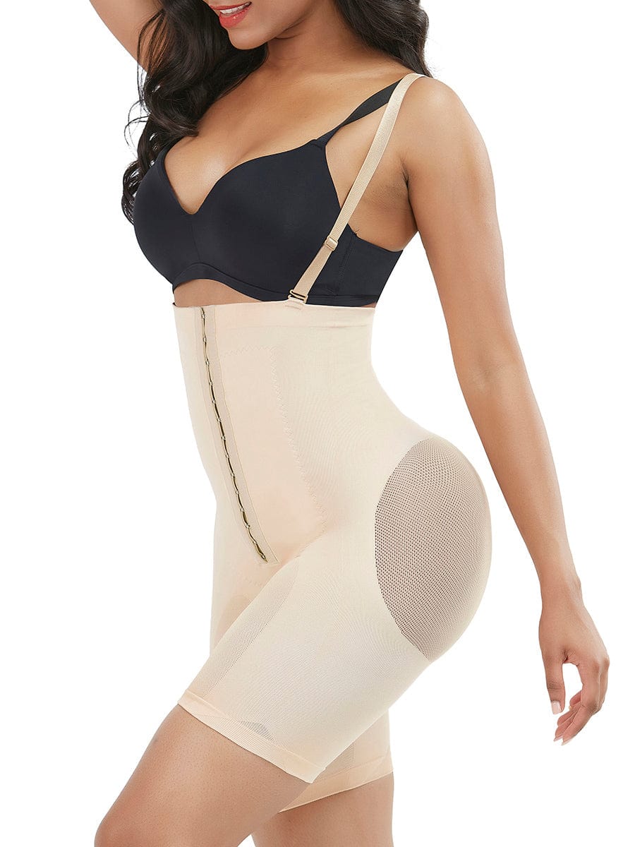 Black Seamless Sheer Mesh Full Body Shaper Abdominal Control