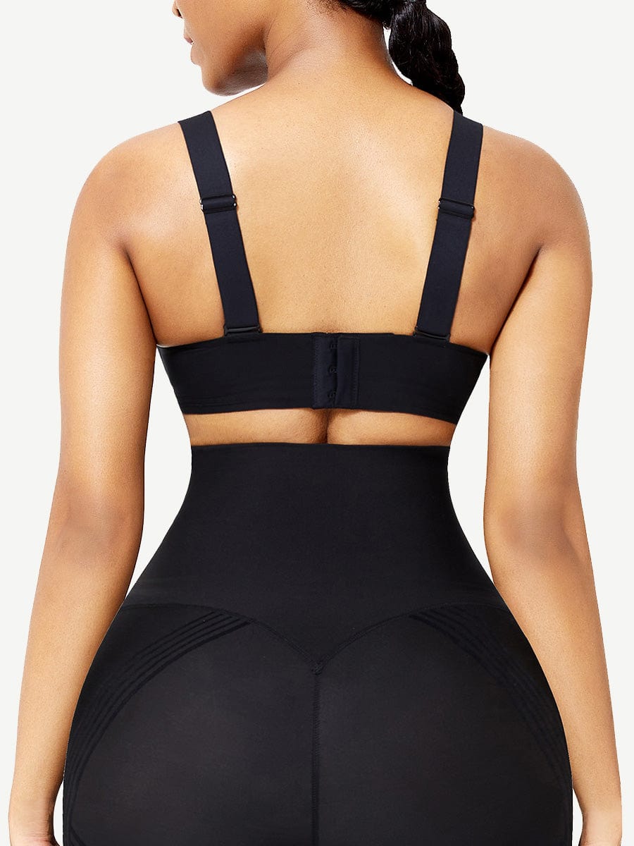 Black Seamless Shapewear Bra Removable Pads Tight Fitting