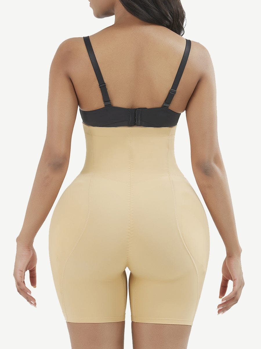 High-Waist Tummy Control Shapewear with 2 Removable Hip Pads
