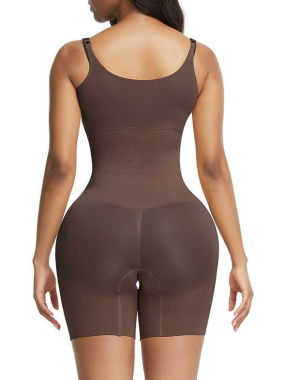 Skin-Friendly Black Full Body Shaper Adjustable Straps Secret Slimming