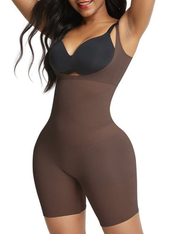 Skin-Friendly Black Full Body Shaper Adjustable Straps Secret Slimming