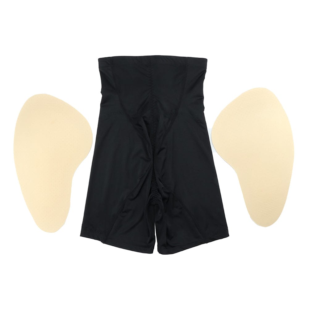 High-Waist Tummy Control Shapewear with 2 Removable Hip Pads