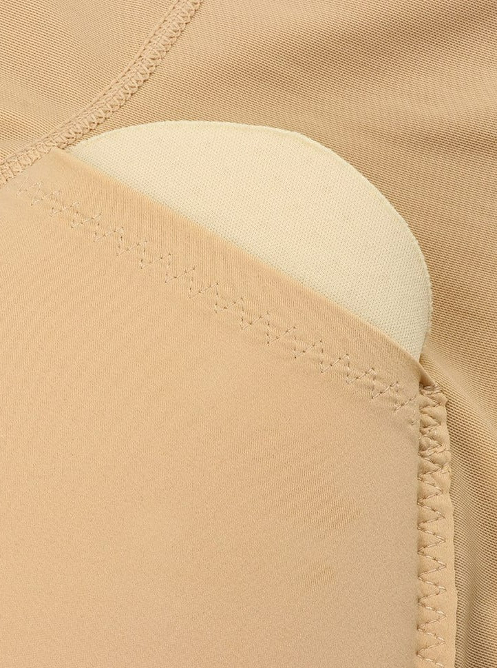High-Waist Tummy Control Shapewear with 2 Removable Hip Pads