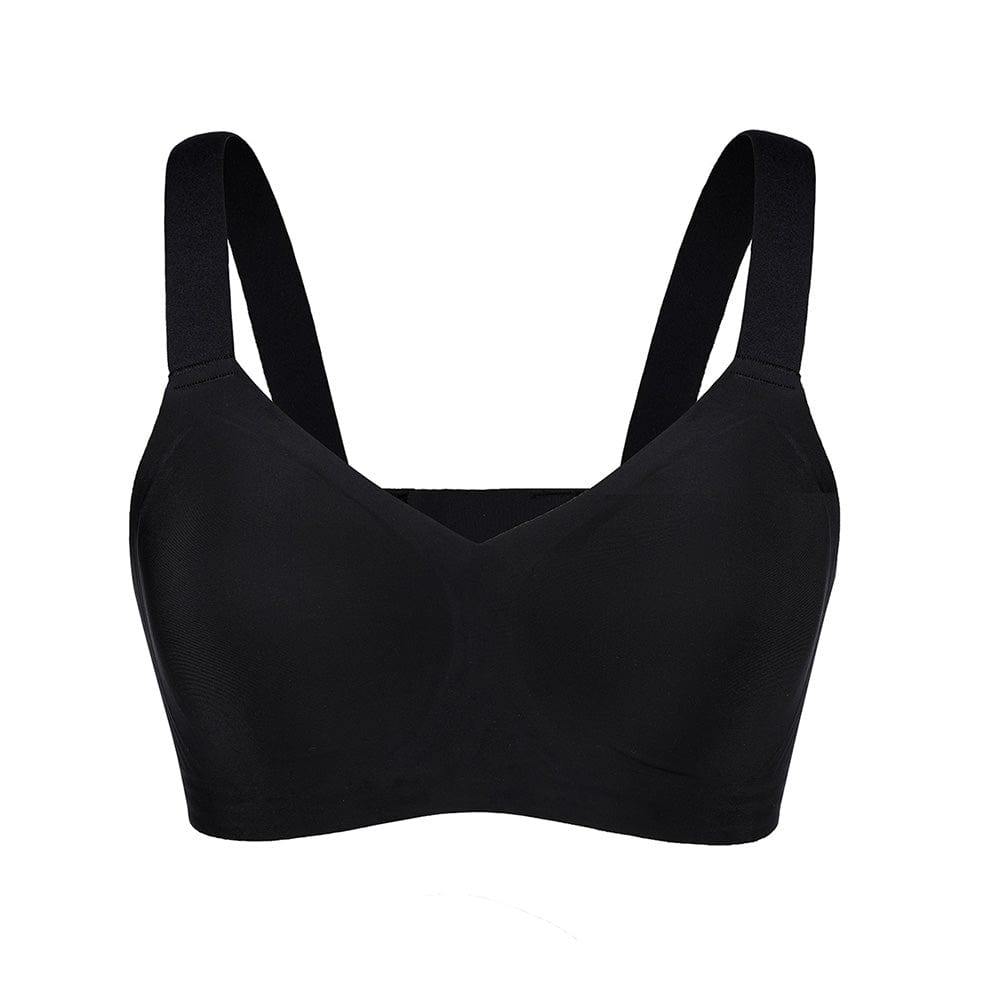 Black Seamless Shapewear Bra Removable Pads Tight Fitting