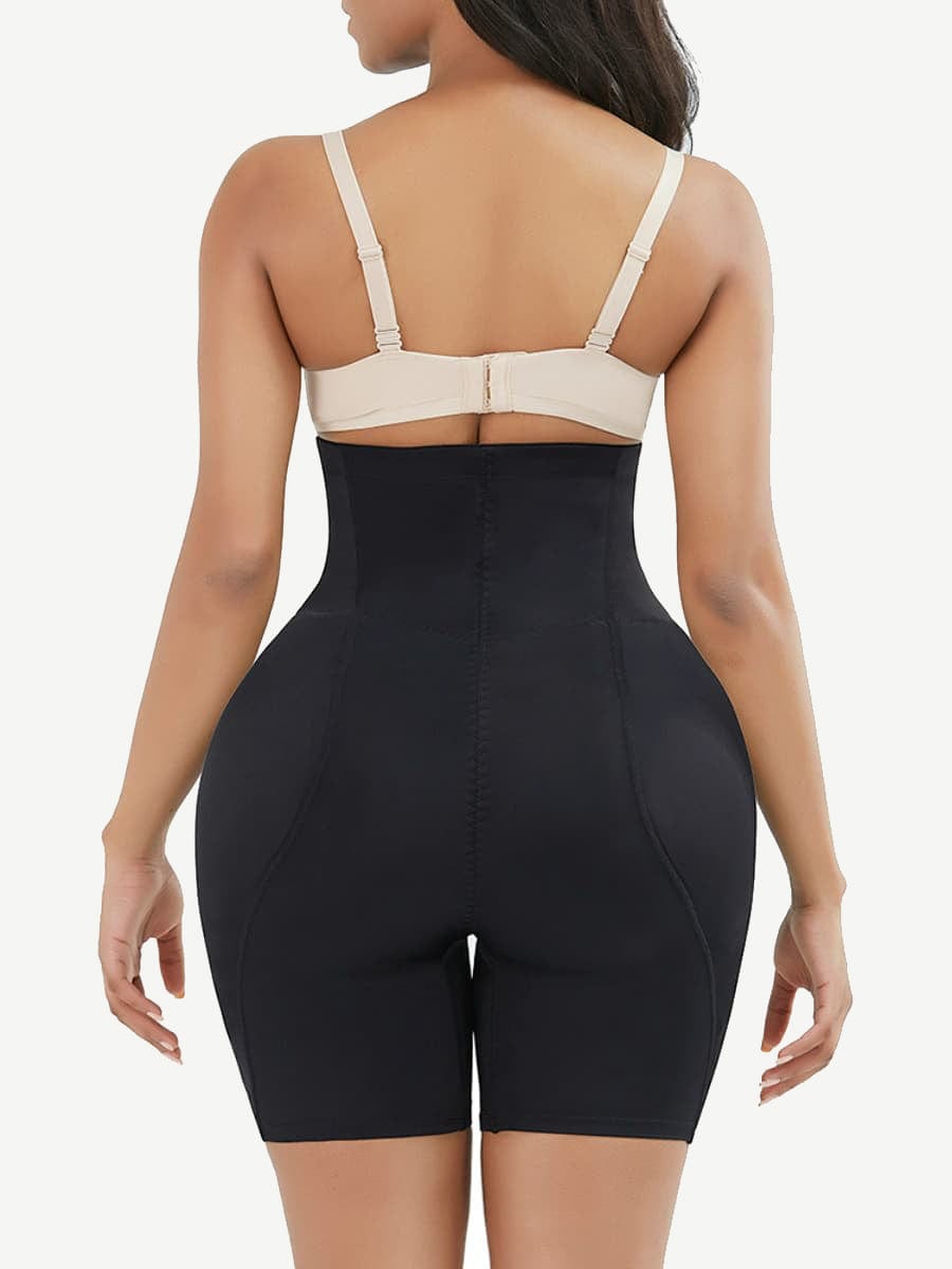 High-Waist Tummy Control Shapewear with 2 Removable Hip Pads