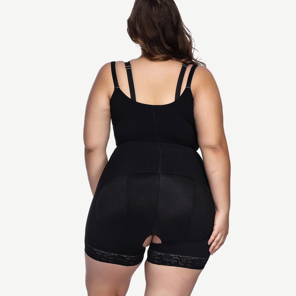 Black Underbust Boyshort Open Crotch Lace Slimming Belly Shapewear