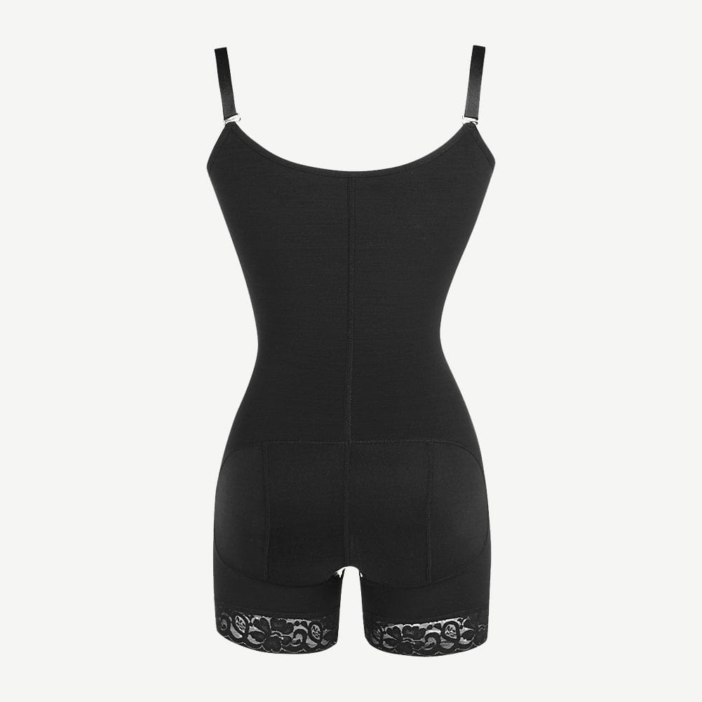 Black Underbust Boyshort Open Crotch Lace Slimming Belly Shapewear