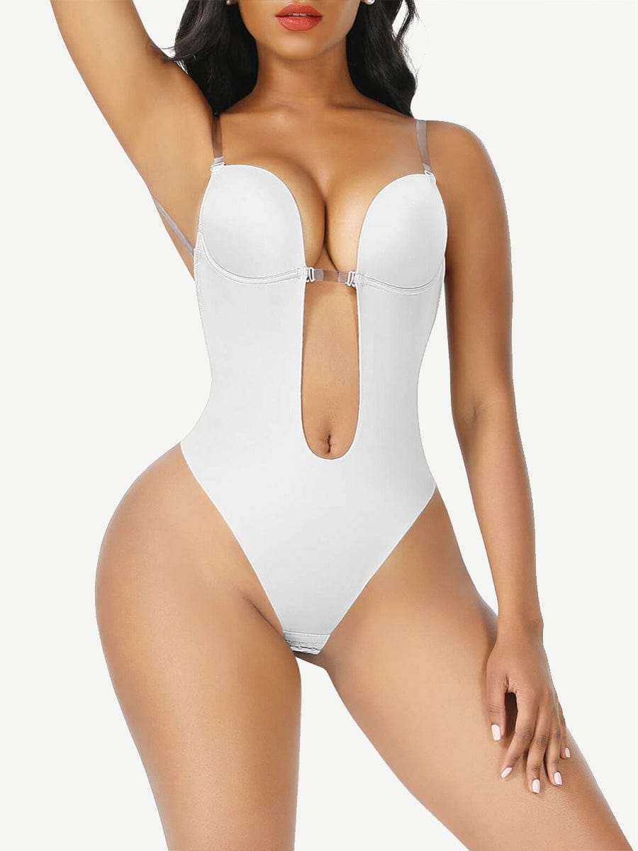 High Waist 30D Fabric Tummy Control Bodysuit with Nubuck Shoulder Straps