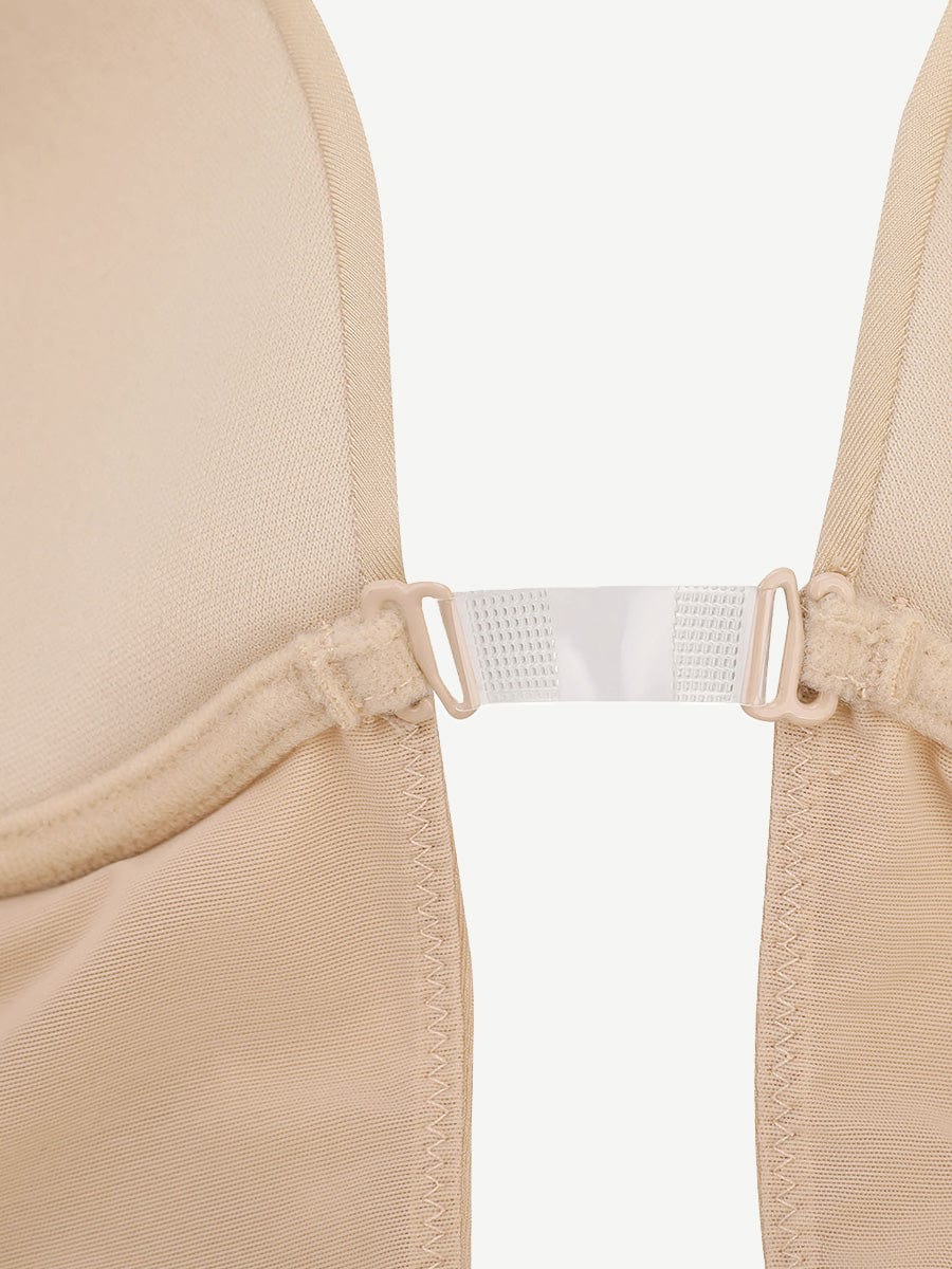 High Waist 30D Fabric Tummy Control Bodysuit with Nubuck Shoulder Straps