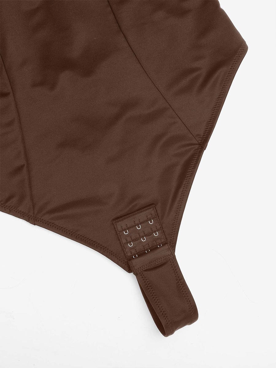 Deep V-Neck Thong Shapewear Bodysuit Built-in Steel Frame