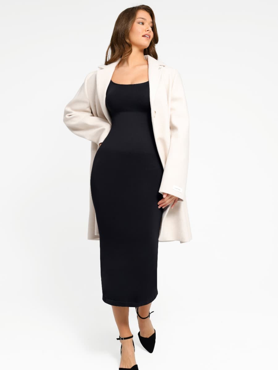 ๐ฟ Seamless Eco-Friendly Back Slit Outer Shaping Dress With Removable Cups