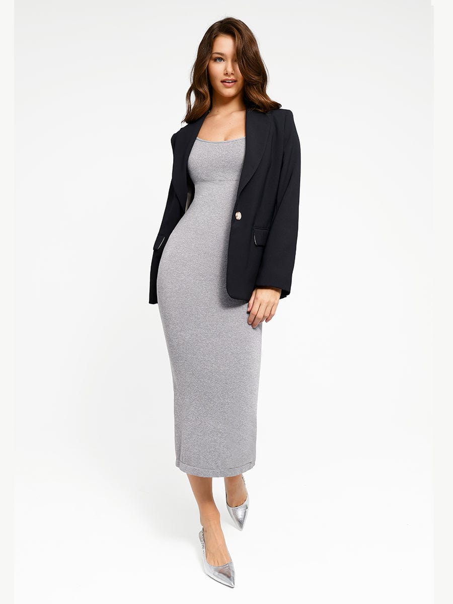 ๐ฟ Seamless Eco-Friendly Back Slit Outer Shaping Dress With Removable Cups
