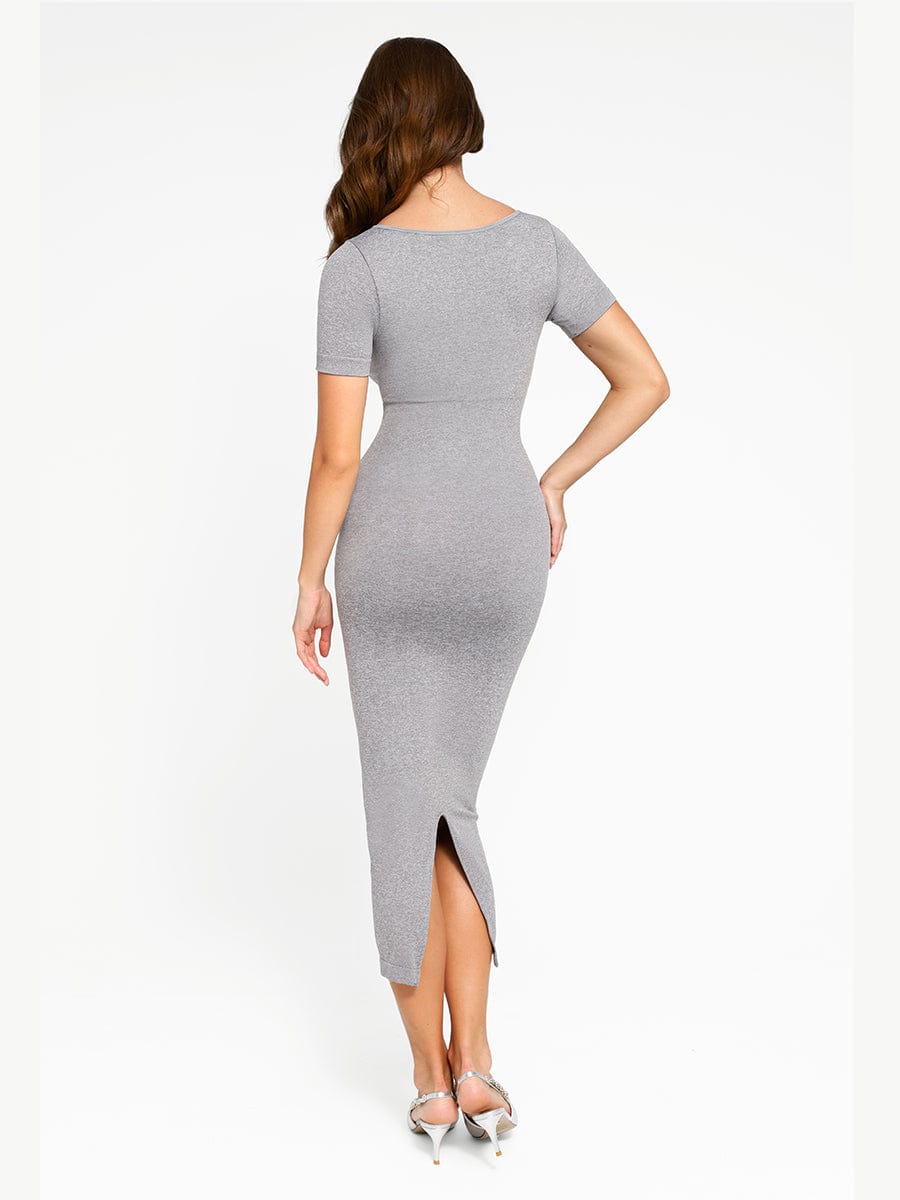 ๐ฟ Seamless Eco-Friendly Back Slit Outer Shaping Dress With Removable Cups