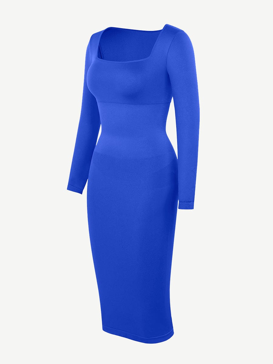 ๐ฟ Eco-friendly Seamless Square Neck Long Sleeve Shaper Dress