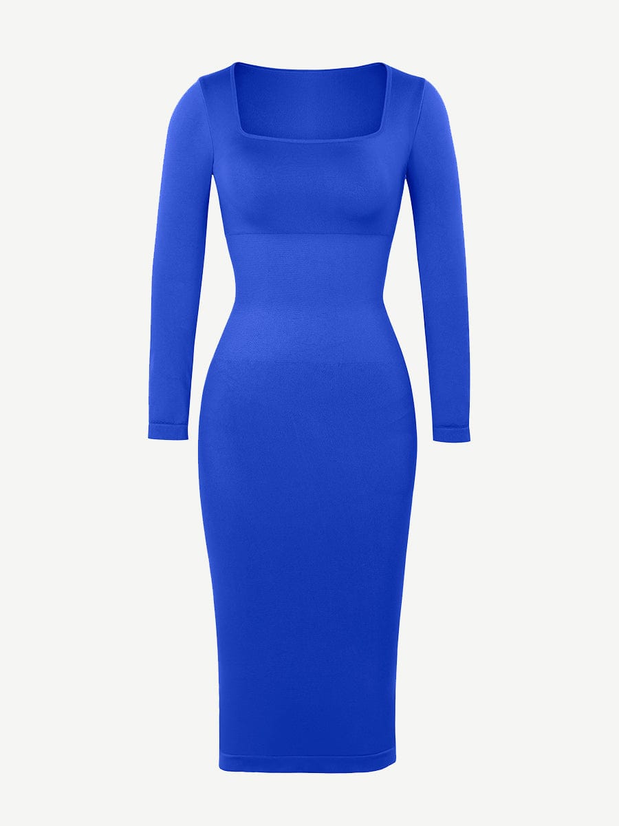 ๐ฟ Eco-friendly Seamless Square Neck Long Sleeve Shaper Dress