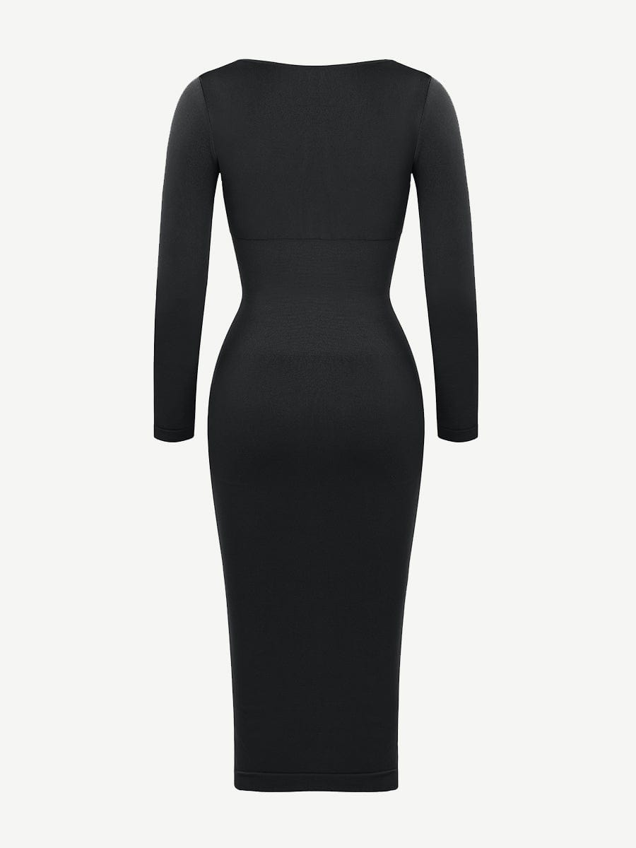 ๐ฟ Eco-friendly Seamless Square Neck Long Sleeve Shaper Dress