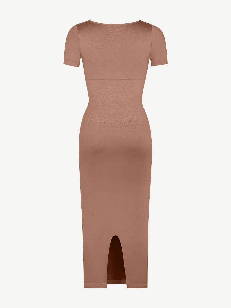 ๐ฟ Seamless Eco-Friendly Back Slit Outer Shaping Dress With Removable Cups