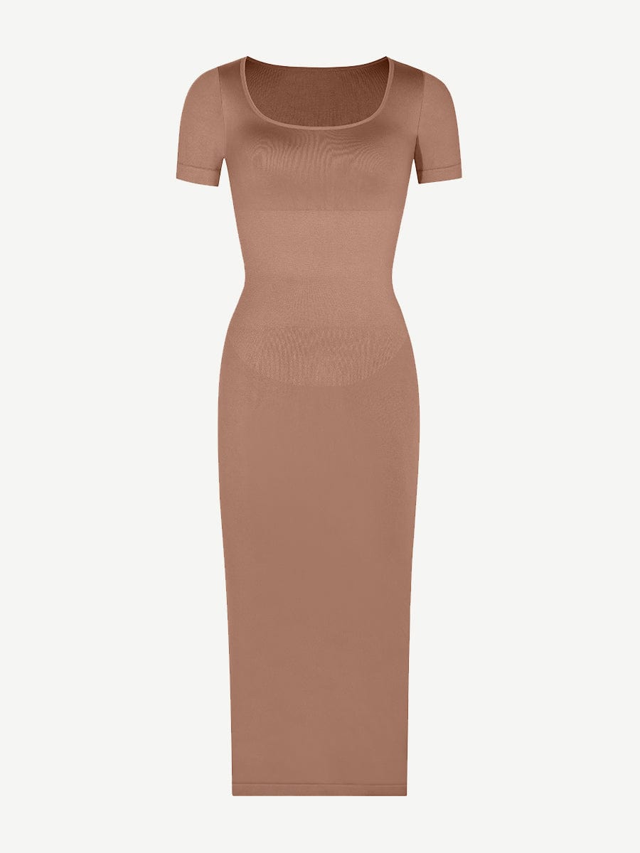 ๐ฟ Seamless Eco-Friendly Back Slit Outer Shaping Dress With Removable Cups